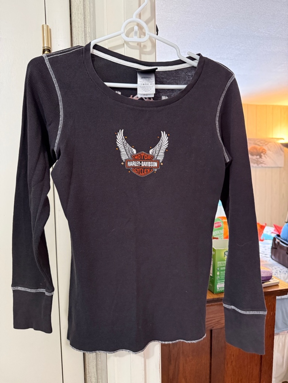 Harley-Davidson Black Long-Sleeve Tee with Winged Logo